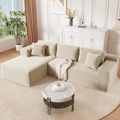 Realbear 108″ Cloud Sectional Couch Sofa with L-Shape Chaise, Modular Sectional Couch with Deep Seat for Living Room Bedroom, No Assembly Required Realbear 108″ Cloud Sectional Couch Sofa with L-Shape Chaise, Modular Sectional Couch with Deep Seat for Living Room Bedroom, No Assembly Required