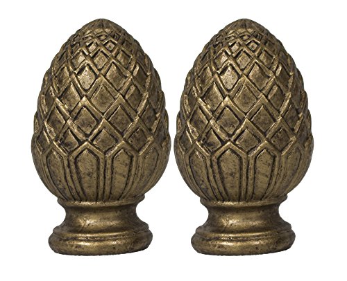 Image of Urbanest Set of 2 Pineapple Lamp Finials, 2-inch Tall, Antique Gold