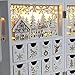 PIONEER-EFFORT Christmas Wooden Advent Calendar Book with LEDs White & Gold Christmas Reindeer Countdown Holiday Gifts with 24 Drawers Adults Kids Home Decoration (White&Gold,with light)