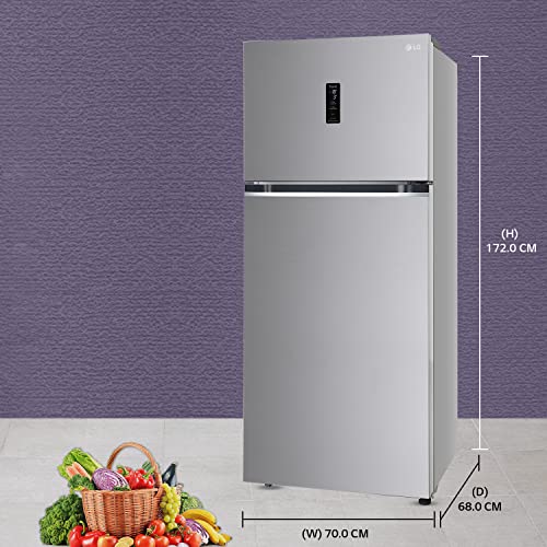 Image of LG 380 L 3 Star Frost-Free Smart Inverter Wi-Fi Double Door Refrigerator Appliance (GL-T412VPZX, Shiny Steel, Convertible & Door Cooling+, Gross Volume- 408 L)