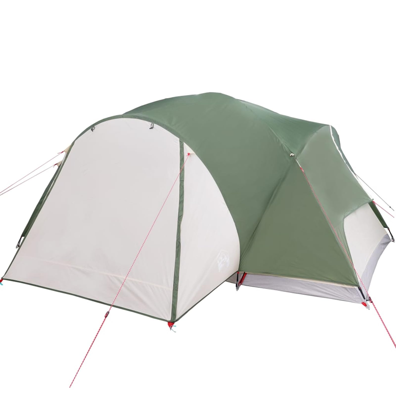 Namiot kempingowy dla 8 osób, zielony, 360 x 430 x 195 cm, 190T, tafta, namiot kempingowy, namiot rozkładany, rodzinny namiot kopułowy, wodoodporny, wiatroszczelny, 2 w 1, podwójna warstwa