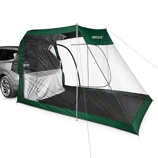ATTONER Toldo para SUV RV, Refugio Solar con Red de Malla, toldo Ligero para camión, toldo de Descanso Temporal para Viajes de autoconducción o Viajes Largos