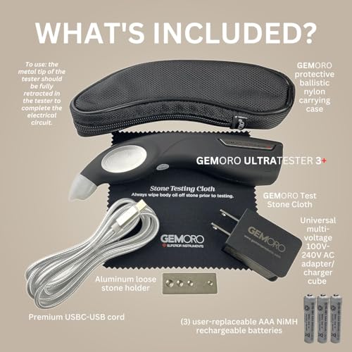 Image of GemOro UltraTester 3+ Diamond Tester | Test Diamond, Moissanite, White Sapphire Gemstone | Precision Tool with Expert Professional Reading & Accuracy