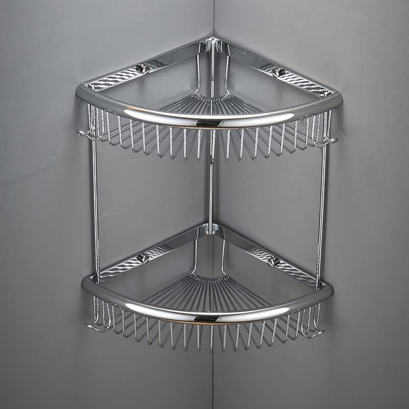 TXGJWRA Modern Brass Corner Shower Caddy with Floating Shelves Multi Functional Bathroom and Kitchen Organizer Rack for Cosmetics