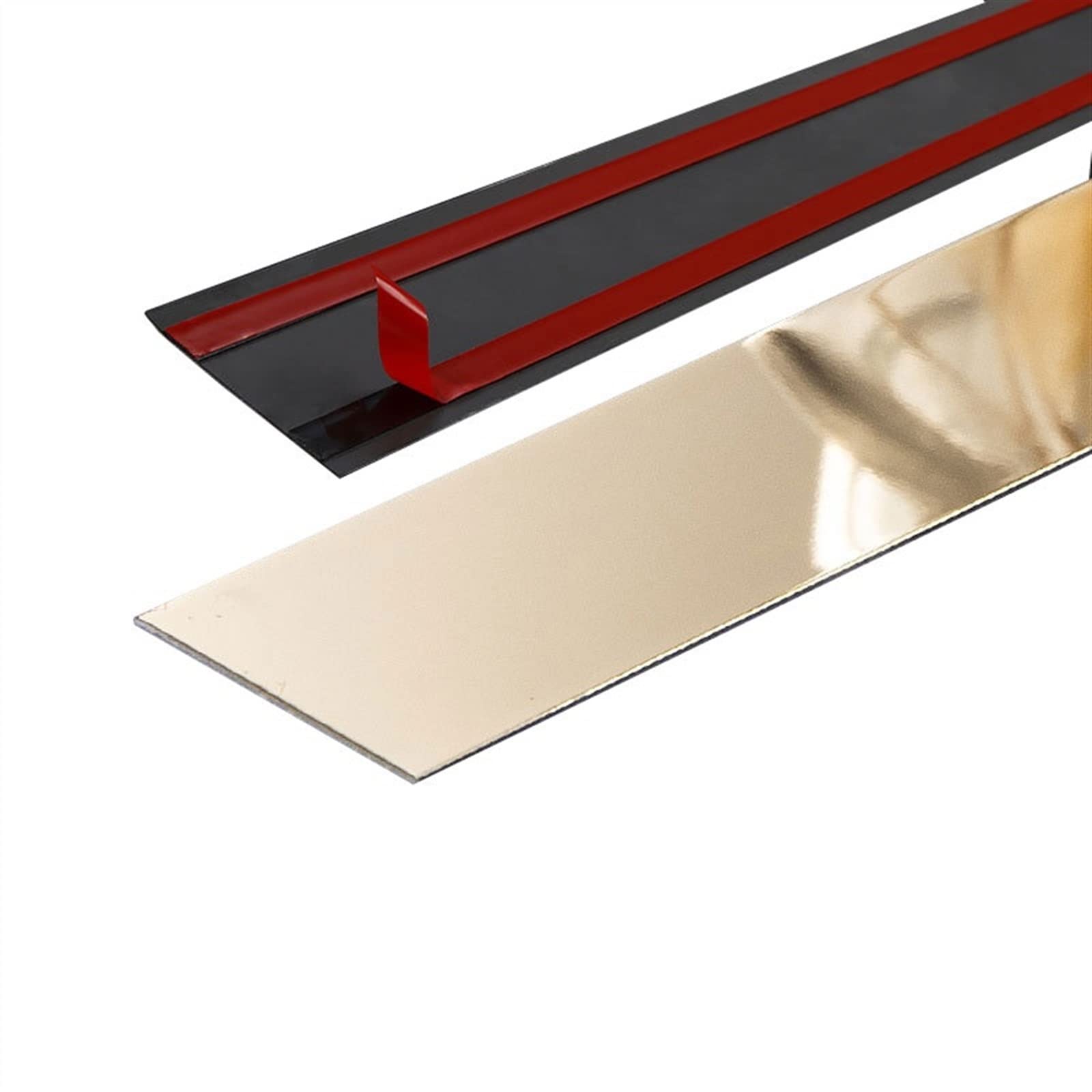 Moldura Metalizada Flexible de 3,2 Pies para Pared Y Suelo Autoadhesiva para Zócalos Zócalos Flexibles Autoadhesivos Molduras Decorativas (Espejo Dorado Ancho 110 mm)