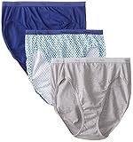 Hanes Women's Cotton Hi Cut Underwear 3 Pack-Assorted (Colors May Very)