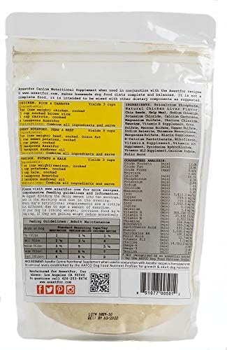 Azestfor Homemade Dog Food Supplement Dog Vitamins Made in USA Add to Holistic Whole Food Diets Raw BARF All Breeds Puppy Adult 16oz Powder 9 Azestfor Homemade Dog Food Supplement Dog Vitamins Made in USA Add to Holistic Whole Food Diets Raw BARF All Breeds Puppy Adult 16oz Powder