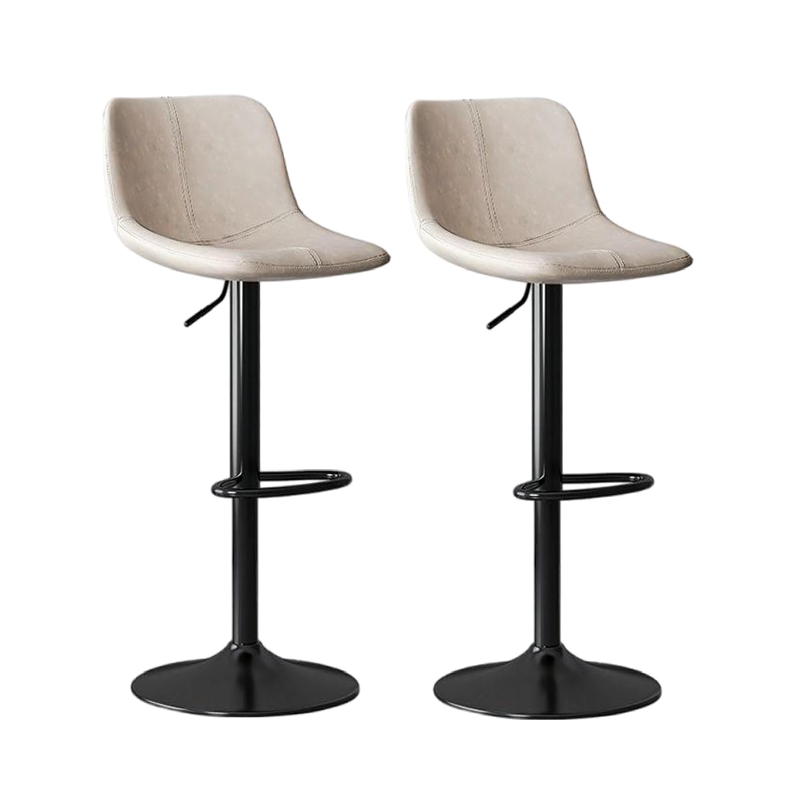 Tabourets de bar réglables JATIBOSH chaise cuisine cuir beige