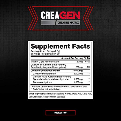 ProSupps CreaGEN Creatine Monohydrate Powder with HMB for Muscle Growth and Recovery - Creatine Matrix Workout Powder for Increased Energy, Strength and Power (30 Servings, Rocket Pop) - Image 3