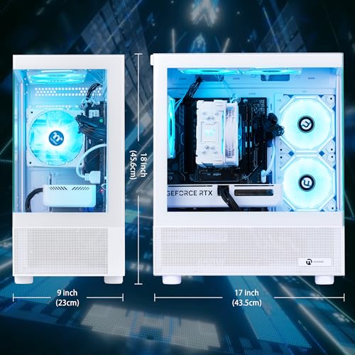 Image of NINGMEI Gaming PC Desktop, AMD Ryzen 7 9700X 8 core 3.8GHz(up to 5.5GHz), GeForce RTX 5060 8GB, 16GB DDR5 RAM 6000MHz, 1TB NVME SSD, 650W PSU, Windows 11 Home, WiFi, White