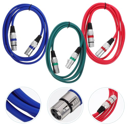 MARMERDO 3 Pecas Parte Do Microfone Fio Xlr De 3 Pinos Fio De Microfone Macho Para Fêmea Acessório D