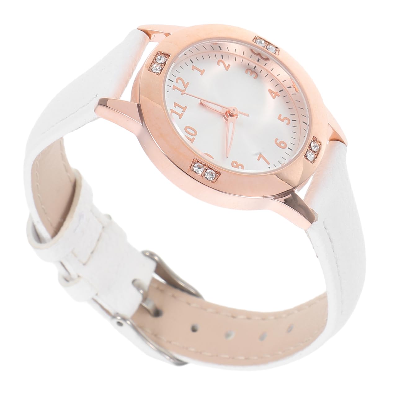 Hemobllo Studenten-Armbanduhr Weiß Frauen Quarz Wasserdicht Uhr Kristall Strass Diamant Armbanduhr Basic Uhr Studenten Armbanduhr