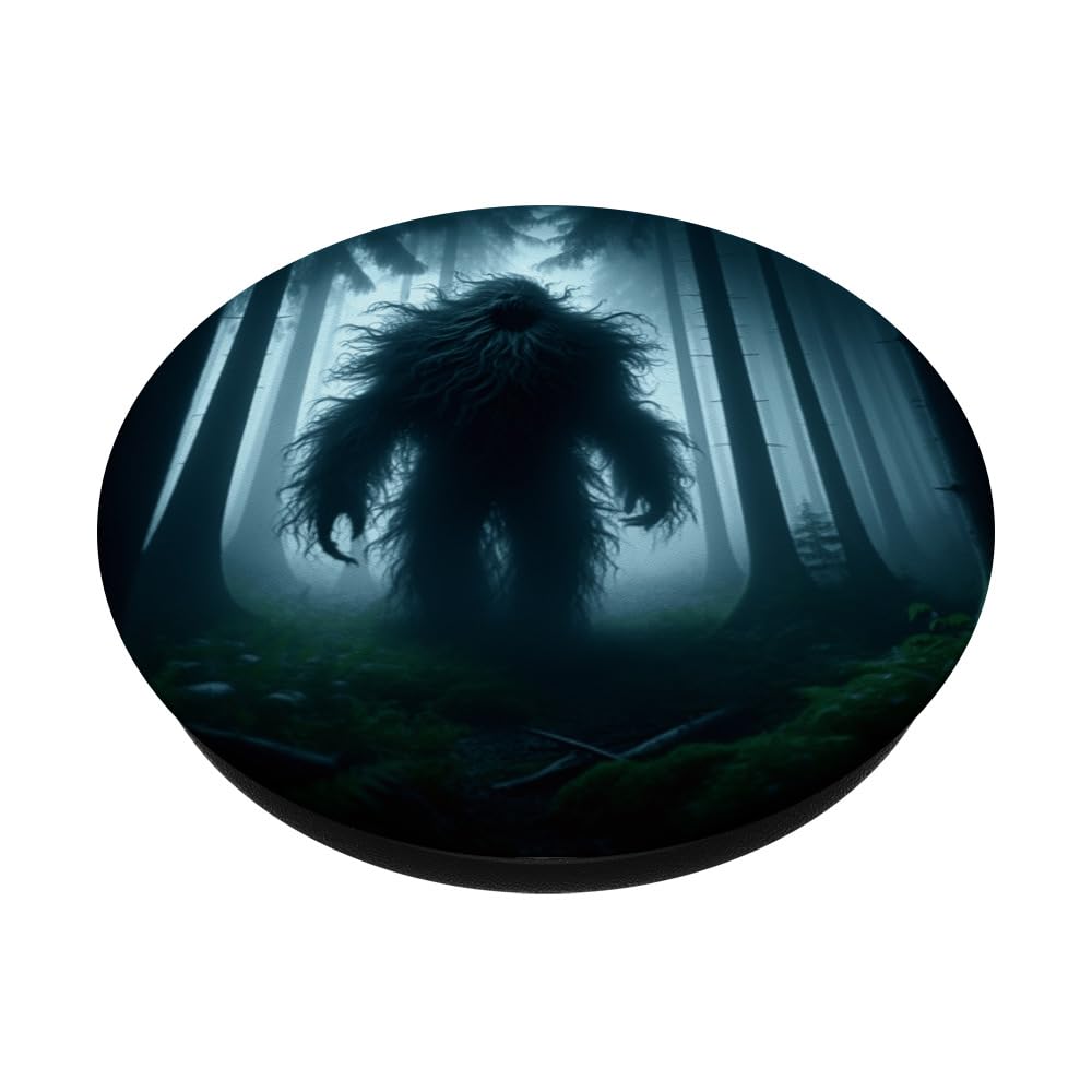 Cool Trichophobia Pogonophobia Cryptid Horror Scifi Graphic PopSockets Swappable PopGrip, Black - Image 2