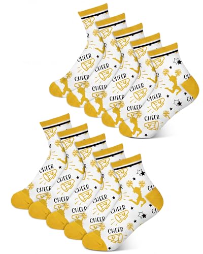 Image of Maiteenly 24 Pairs Ankle Cheer Socks Cheerleading Team Cheerleader Socks for Women Girls Cheer Accessories Gifts