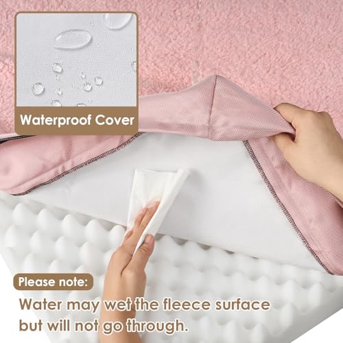 Image of EHEYCIGA Orthopedic Dog Bed Large with Removable Washable Cover, 35IN Pink