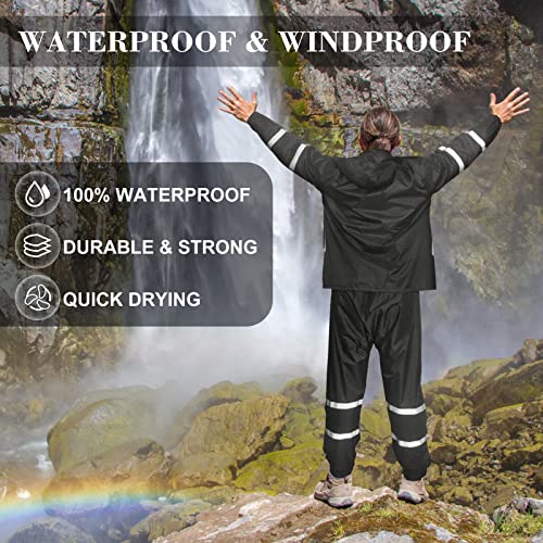 Rain Suits for Men, Rain Gear Waterproof for Fishing Hunting Hiking Heavy Duty, Rain Jacket and Pants4