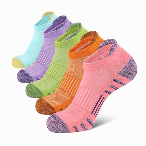 Women's Cushioned Running Socks - Anti-Blister, Moisture-Wicking, Soft Cotton, Universal Fit, Arch Support for Athletic Activities, Breathable and Comfortable, One Size Fits Most - Fengea