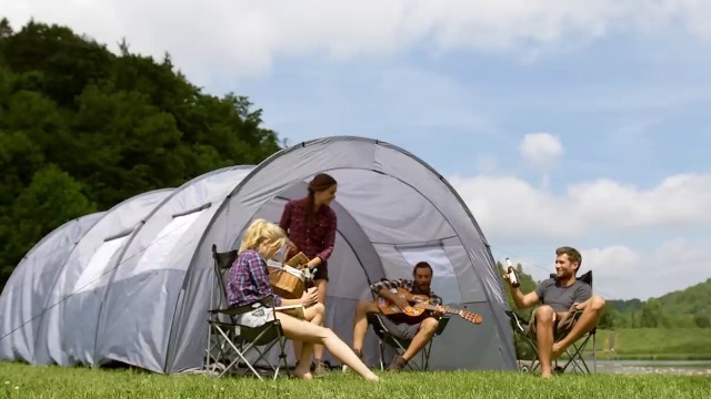 tectake® Tunnelzelt, 6 Personen, Familienzelt, Zelt groß mit Vorzelt und Bodenplane, UV-Schutz, Camping Zelt inkl. Tragetasche, 350 x 480 x 195 cm