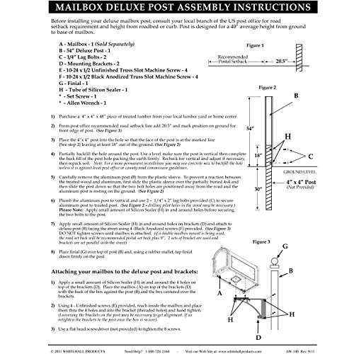 Whitehall Balmoral Extra Large Mailbox, Custom Monogram Mail Box, Side Mount Mailbox With Post, Personalized Metal Mailbox, Outside Mailboxes - French Bronze/Gold #TOP3