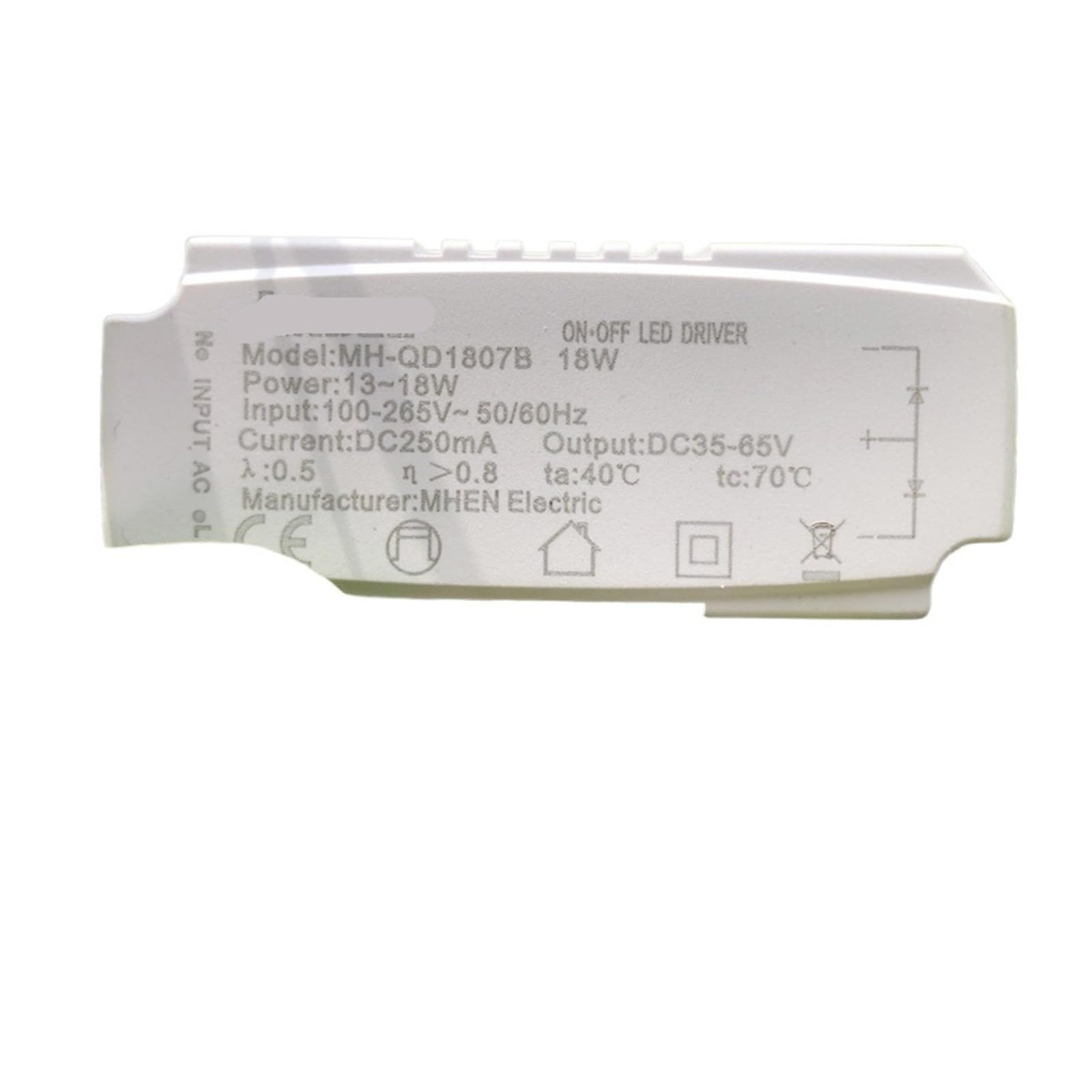 Transformateur de ballast bicolore 18w lampe LED