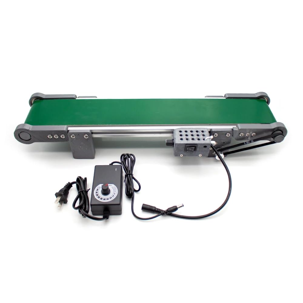 Toplionace Dc 12V Electric Table Conveyor Belt, Technology Production Elevator Model Friction Experiment Unit Speed Adjustable 0-116rpm