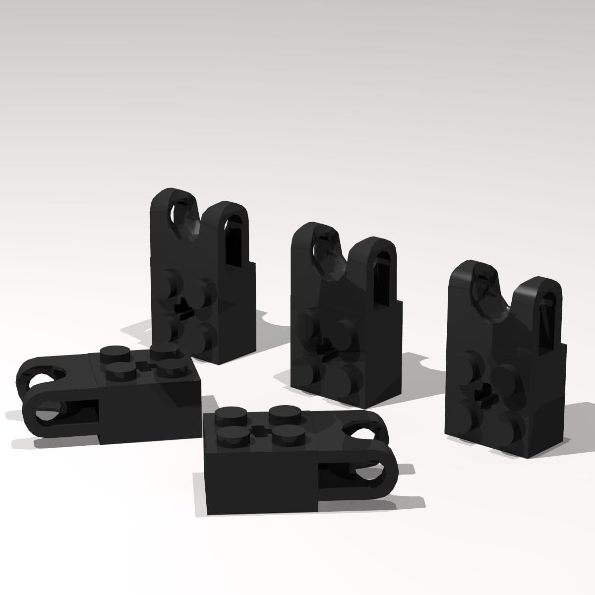 Classic Building Brick Bulk, 2x2 with Ball Socket and Axle Hole 50 Piece, Compatible with Lego Parts and Pieces:(Colour:Black)