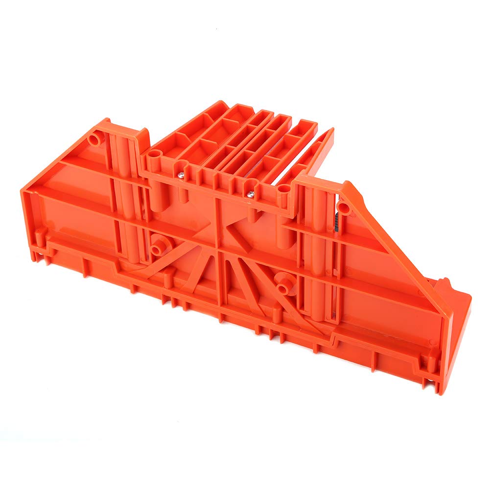 Caja de Ingletes de Plástico 14 Pulgadas, Multifunción 0/22,5/45/90 Grados, para Aserrar Madera