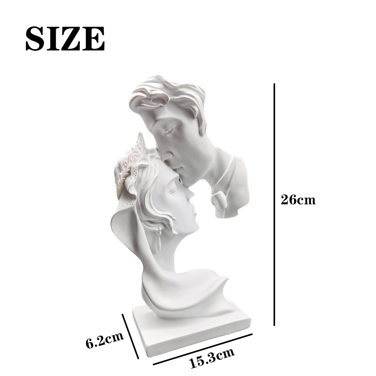 Statua Bacio d'Amore, Statue Decorative, Figure Decorative, Statuette Decorative Casa, Soggiorno Decorativo Moderno da Appoggiare, Scultura Astratta in Poliresina, Idea Regalo