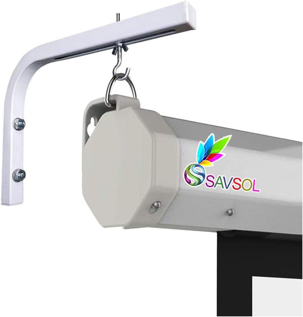 SAVSOLUniversal Adjustable Projector Screen L Shapes Wall Hanger - 10 Inch Comes with Hook and Screws for 4K 8K 3D Ultra 4K Projector