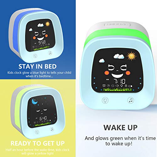 Digital Alarm Clock For Kids, Okay To Wake Clock Toddlers Sleep Training Clock With Night Light Sleep Sound Machine, Kids Alarm Clock For Boys Girls Bedrooms #TOP2