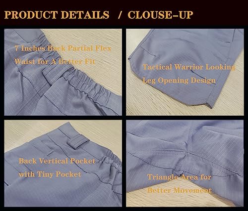 Tactical Shorts Men's Water-Resistant Outdoor Cargo Cotton Blend Hiking Fishing Short with NO Belt3