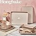 HONGBAKE 9-Piece Baking Pans Set Nonstick, Stackable Non Toxic Bakeware Sets with Diamond Texture, Oven Pan Set for Cooking, Includes Cookie Sheet with Rack, Cake Pan, Roasting Pan, Muffin Tin, Gold