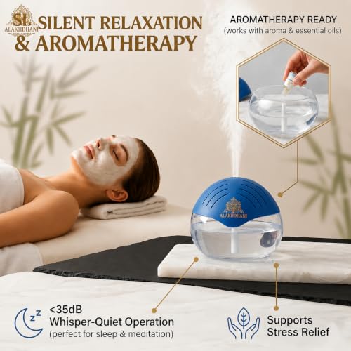 Image of 3-in-1 Aroma Diffuser, Humidifier & Air Purifier | 1500ml Essential Oil Diffuser for Aromatherapy | Ultrasonic Cool Mist Humidifier for Home, Bedroom, Office, Spa | Covers 500 Sq.Ft | Blue