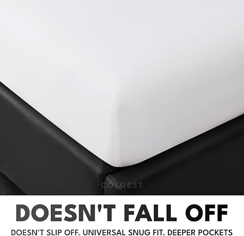 Miniatura 6 de Sábanas y fundas de almohada Coldest  100% bambú con bolsillos profundos de bambú, sábanas de lujo extra suaves y transpirables, resistentes a la