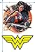 Wonder Woman Logo Juniors Teen Girls Crop Top T Shirt & Stickers (Small) Red