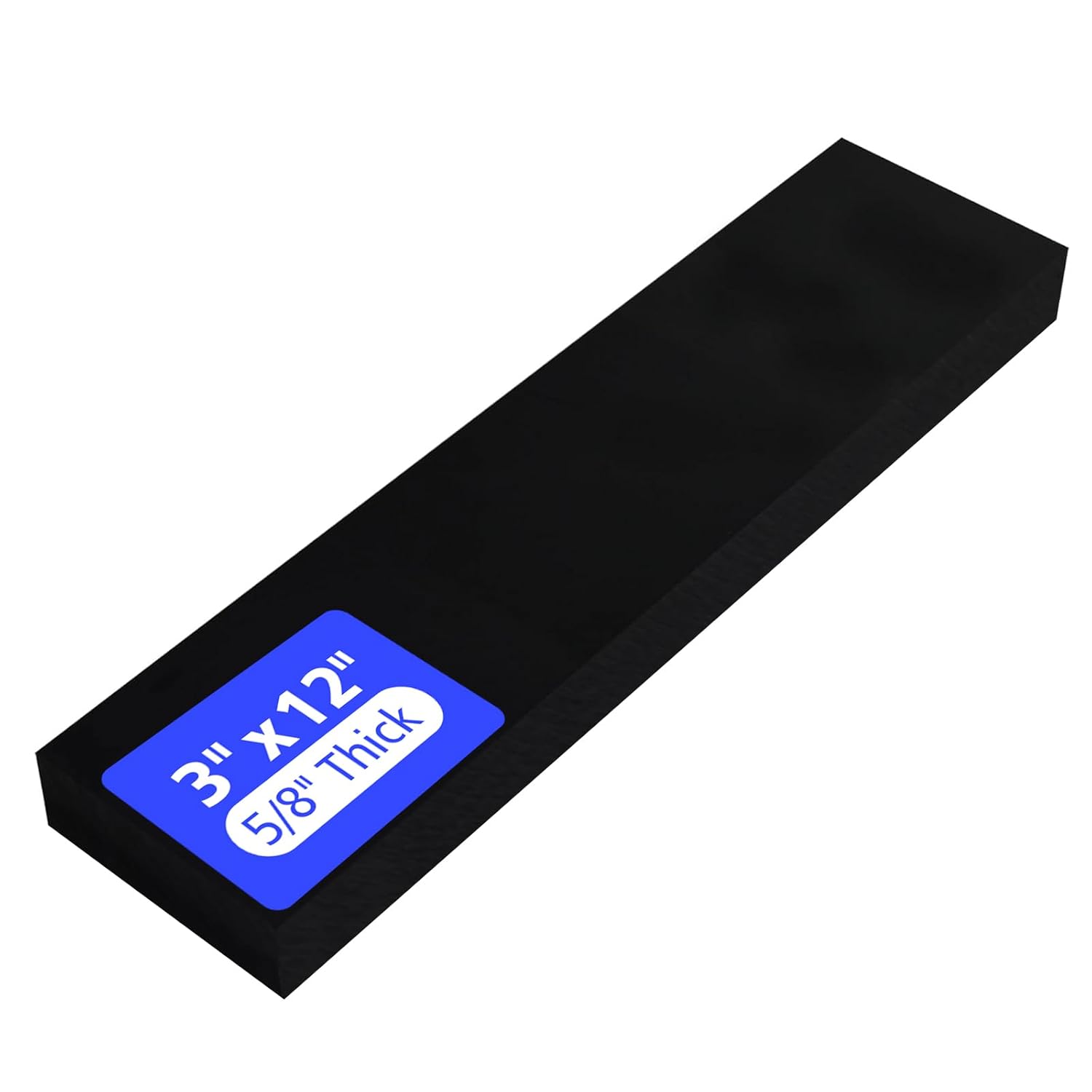 Black Delrin/Acetal Copolymer Plastic Sheet, High-Performance Engineering Plastic for CNC Machining, DIY, and Industrial Applications (Black, 1" x 3" x 12")
