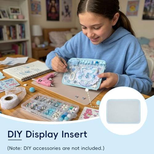 Ita Bag with 3 Bag Charms - Clear Window Y2K Kawaii Lace Crossbody Bag with Pin Display Insert for Pins & Button Badges, Perfect for Anime & Convention Fans (Blue) by myrtle sky - Used condition - Image 6
