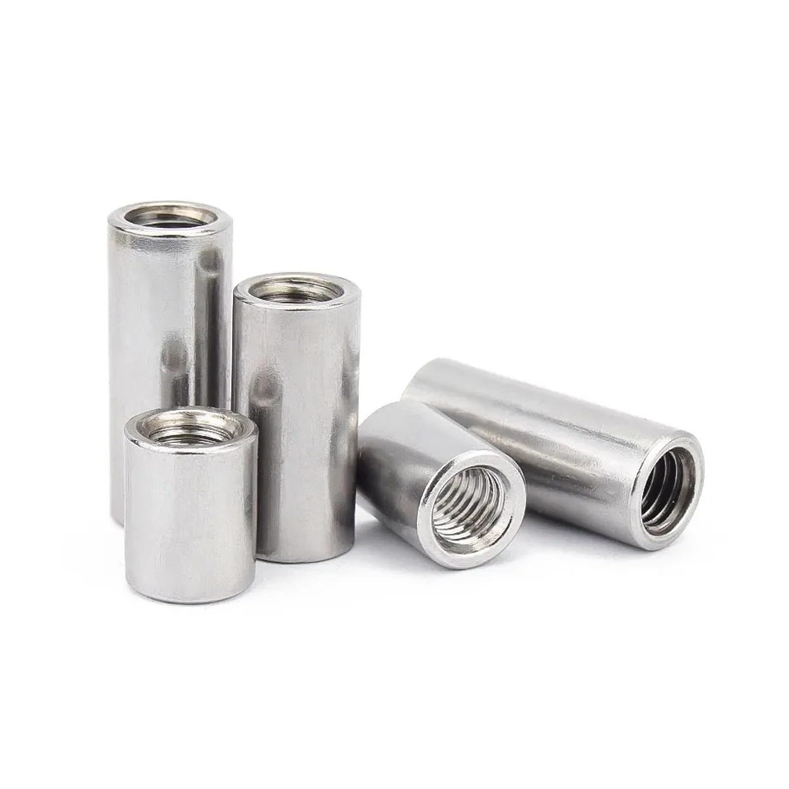 ZS Hardware M2 M2.5 304 przedłużona okrągła tuleja nakrętki złącza ze stali nierdzewnej(M2x12x5mm 10pcs)