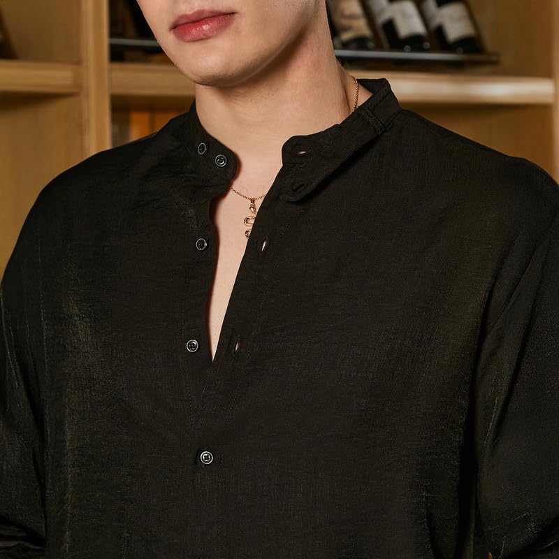 Image of CAHOOT Men's Shirt for Casual Wear | Spread Collar | Long Cuffed Sleeves | Button Closure | Shirt Crafted with Comfort Fit for Everyday Wear