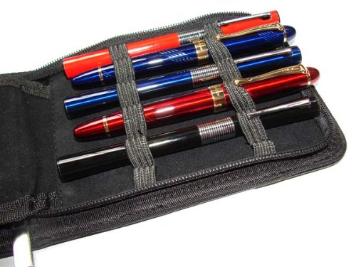 Lanxivi Fountain Pen Roller Pen Pu Leather Case For 12 Pens (Black) #TOP5