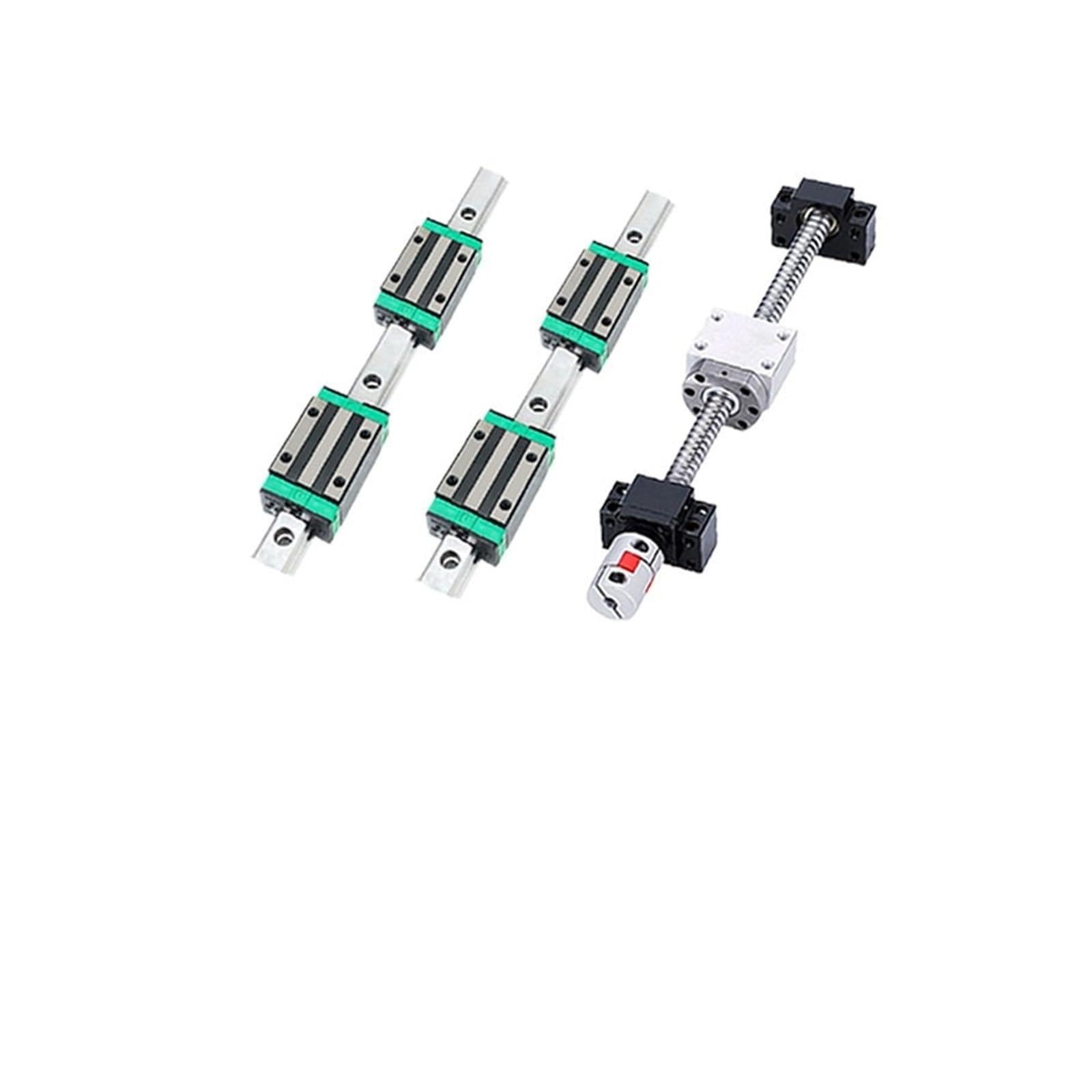 HHB18I 2pcs HGR20 Linear Guide Rail+4 Slider Blocks+1 kit Ball Screw SFU1605 SFU1610 SFU2005 SFU2010 for CNC part XYZ axis Router(SFU1605 HGW20CC,750mm)