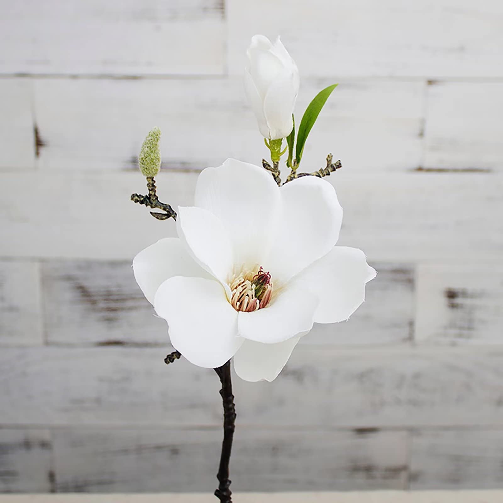Artificial Magnolia Flowers, 38 Long White Magnolia Stem Flower, Faux