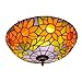 Paralume soffitto 40CM blu americano Sun Flower Retro Tiffany macchiato galss Lampada da soffitto della navata laterale Corridoio Balcone Foyer Camera luce di soffitto