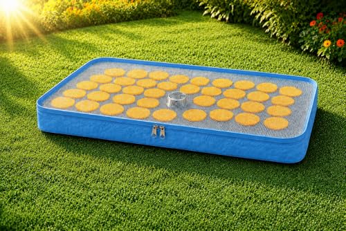 Image of Foldable Solar Food Drying Bag with Zipper Cover | Breathable Sun Dryer for Papad, Chips, Fruits, Vegetables & Herbs | Dustproof for Balcony, Terrace & Window Use | 2 Year Warranty(blue,4 Ft X2 Ft)