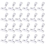 Outus 25 Pack Plastic Rotatable Sign Clips Merchandise Sign Clip Display Clip Holder Stand, Clear
