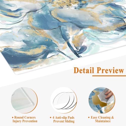 Neutype Glass Chair Mat For Carpet 36" X 36" X 1/4" Tempered Glass Office Chair Mat For Carpet Floors Desk Chair Mat Carpet - Effortless Rolling Best For Your Home Or Office Floor - Pea Bouquet #TOP3