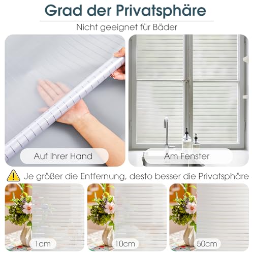 Lifetree Fensterfolie Nadelstreifen Blickdicht Sichtschutzfolie, 44.5x400cm – Ansicht 3