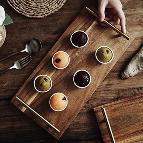 Resafy-Acacia-Wooden-Serving-Tray-with-Stainless-Steel-Handles-Handmade-Decorative-Serving-BoardDecorative-Nesting-Food-Board-Platter-for-BreakfastCoffeeLiving-RoomBathroomKitchen-and-Outdoors Resafy Acacia Wooden Serving Tray with Stainless Steel Handles Handmade Decorative Serving BoardDecorative Nesting Food Board Platter for BreakfastCoffeeLiving RoomBathroomKitchen and Outdoors