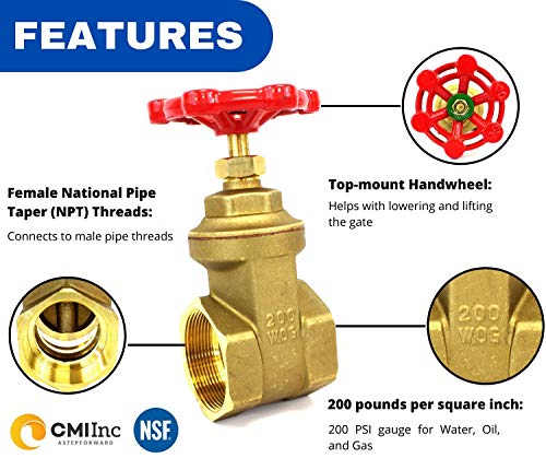 Full Flow Brass Gate Valve DN65 2-1/2" NPT Female Thread For Fuel Water New