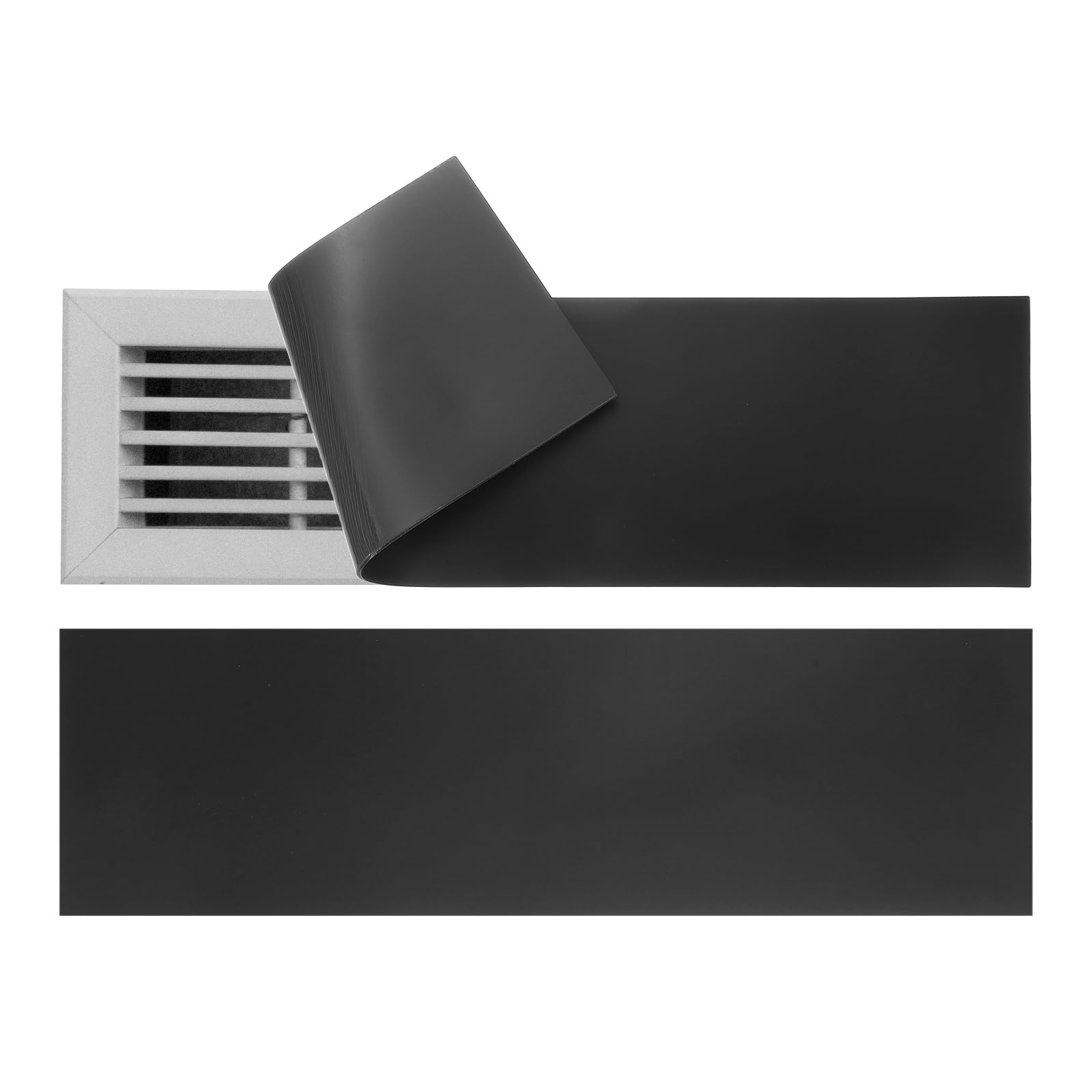PATIKIL Rectangle Magnetic Vent Covers 14x3.5 Inch, 2 Pcs Floor Air Vent Blocker Covers Register Sound Proof Cover for Home Floor Wall Ceiling, Black